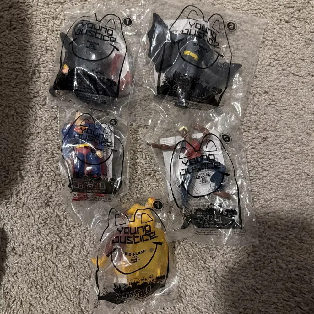 2011 McDonalds Young Justice Toys Lot of 5 Sealed New In Package